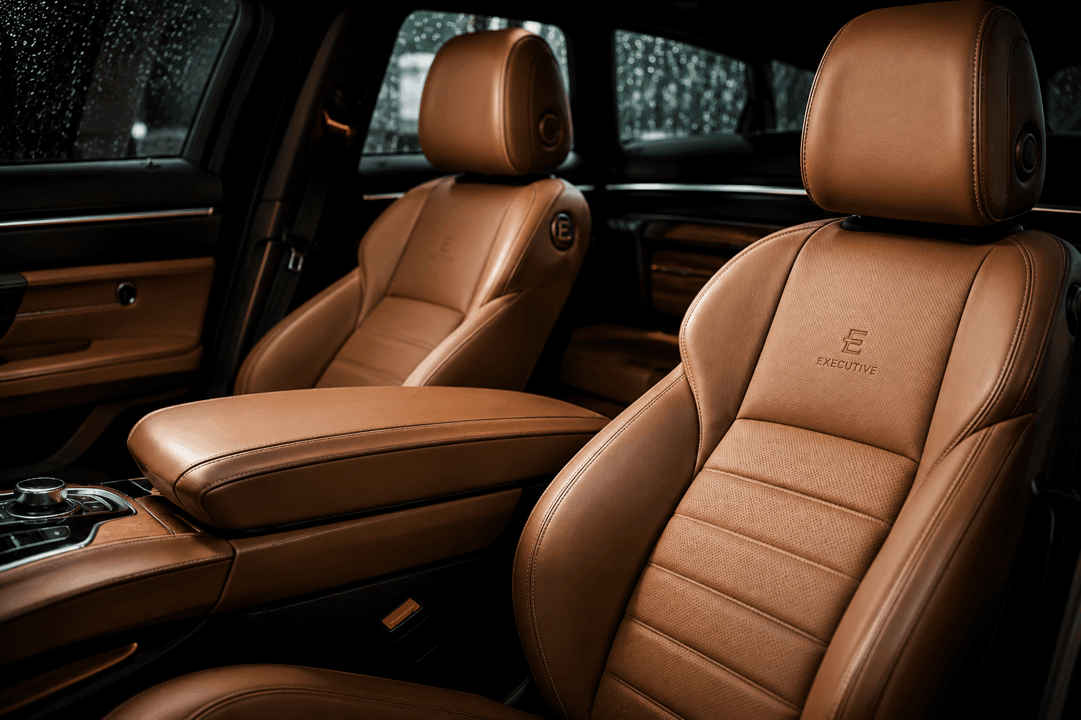 Premium automobil sa detaljno očišćenim kožnim enterijerom.