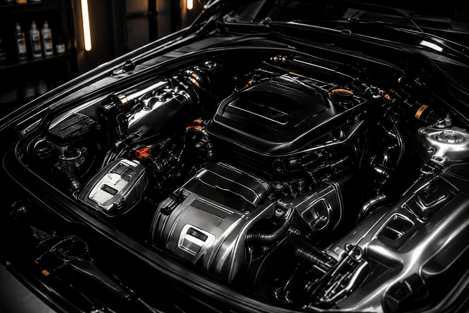 Luksuzni automobil tokom kompletnog premium detailing tretmana u studiju.