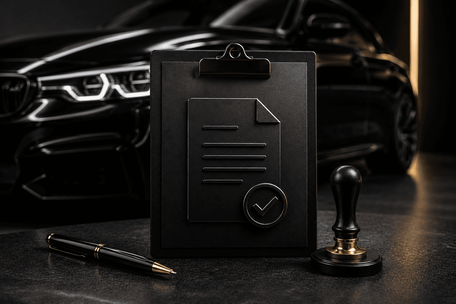 Dokument sa detaljima automobila koji simbolizuje uslove korišćenja usluga DetailPro.